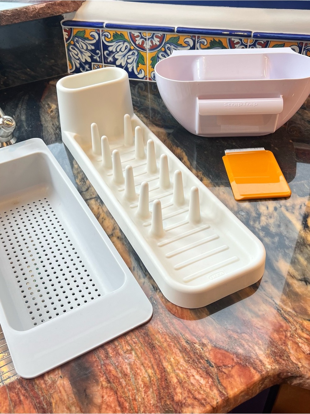 InterDesign White Plastic Dish Drying/Utensil Organizer Set